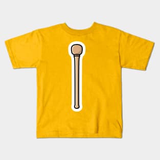 Drum Snare Stick Sticker vector illustration. Music instrument object icon concept. Drum musical sticker symbol or snare drum stick sticker design logo. Kids T-Shirt